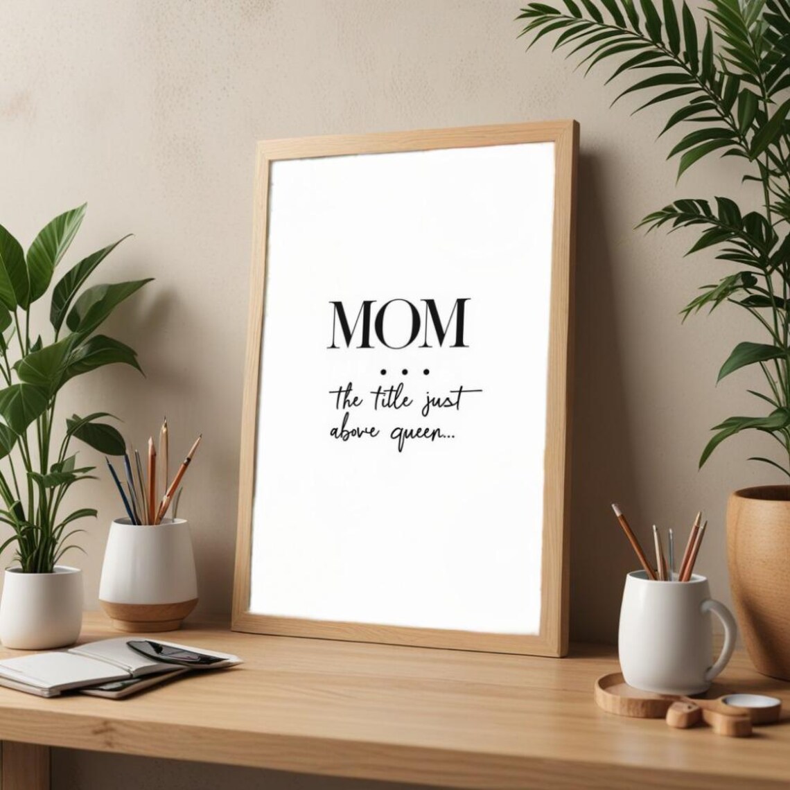 Mother's Touch Minimalist Mom Quote Art Print - Image 2