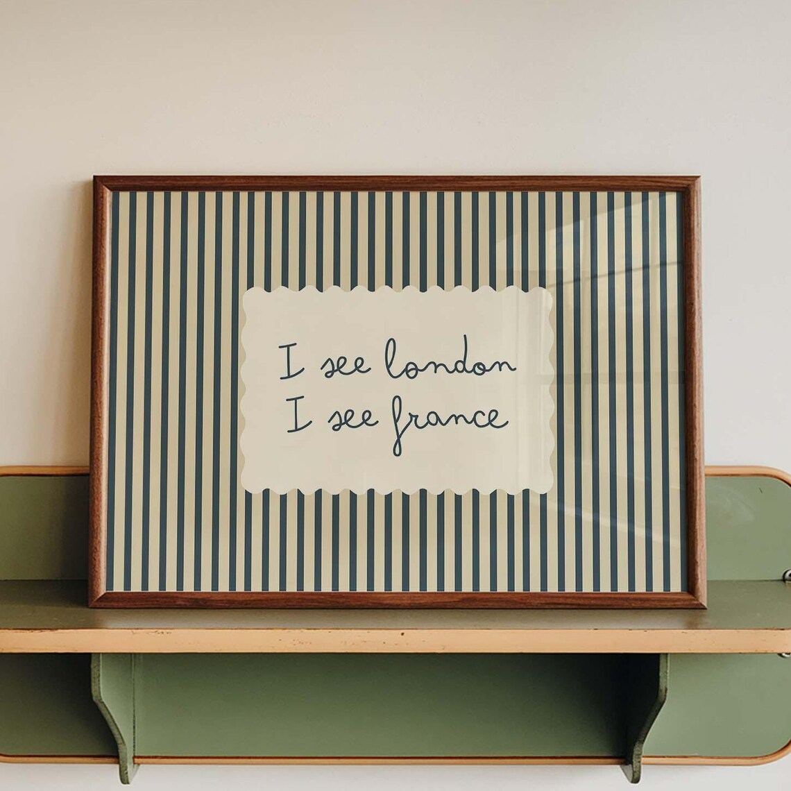I See London France Quote Print, Minimalist Bathroom Art