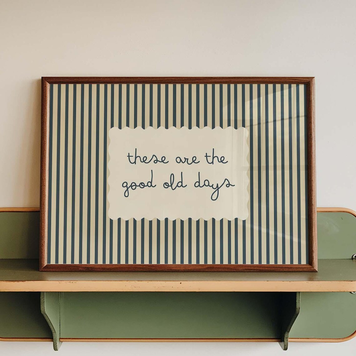 Good Old Days Stripe Typography Art Print