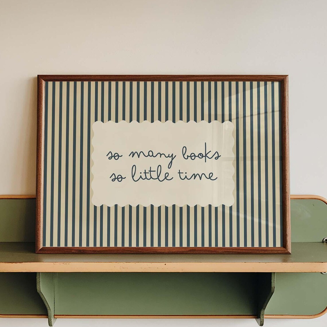Book Lover Quote, Stripe Reading Nook Art Print