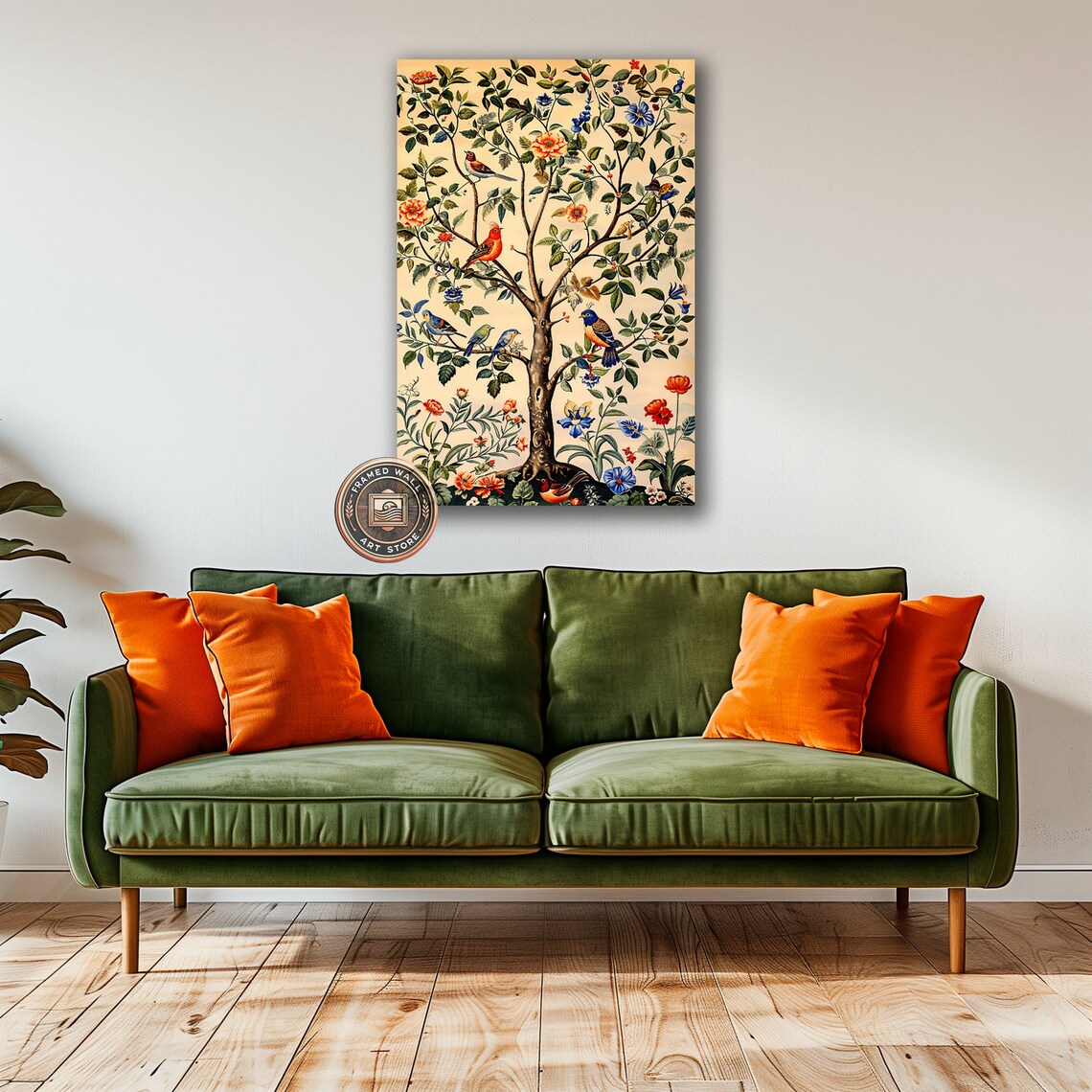 Colorful Songbirds, Tree Of Life Nature Art Poster - Image 2