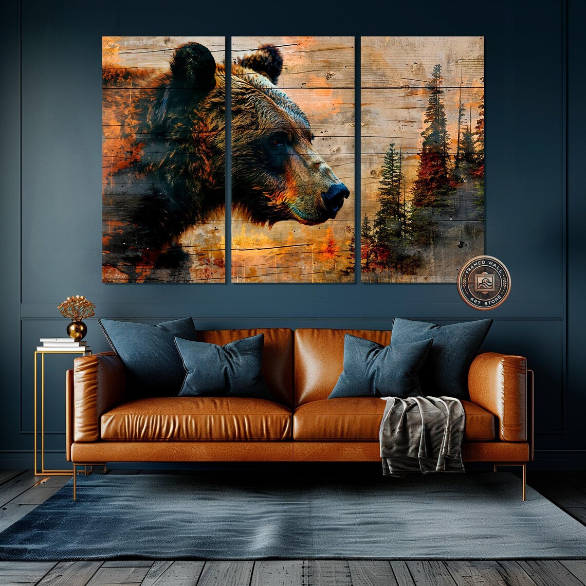 Intense Bear Portrait, Rustic Farmhouse Wall Art Print - Image 5