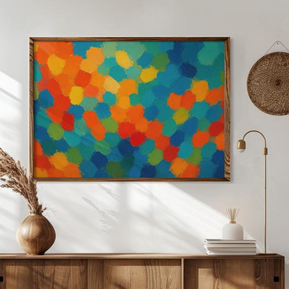 Vibrant Abstract Colorful Modern Wall Art Trendy Poster