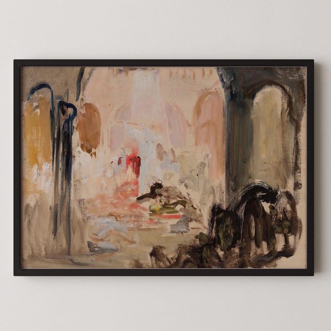 Warm Tone Abstract Arches Impressionist Muted Neutral Art Poster