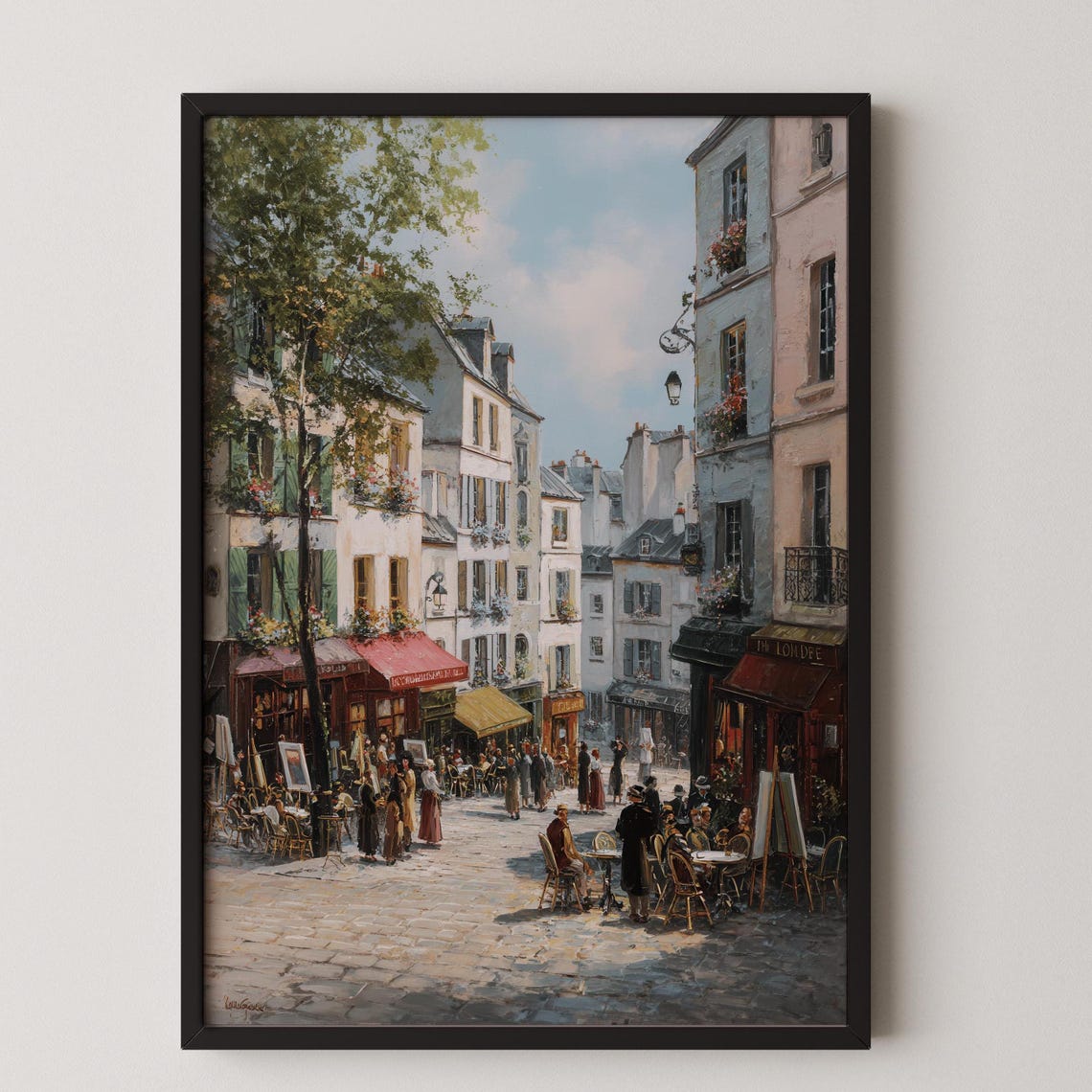 Place Du Tertre Montmartre Paris Street Artists Café Scene Wall Art