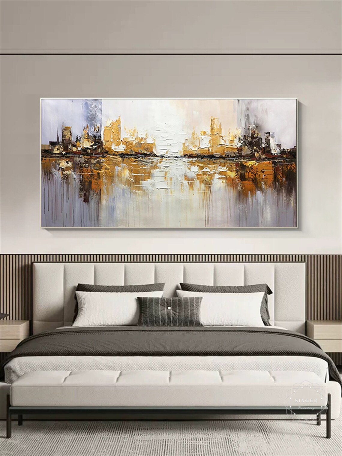 Brown Abstract Painting, Minimalist Wabi-Sabi Art Print - Image 2