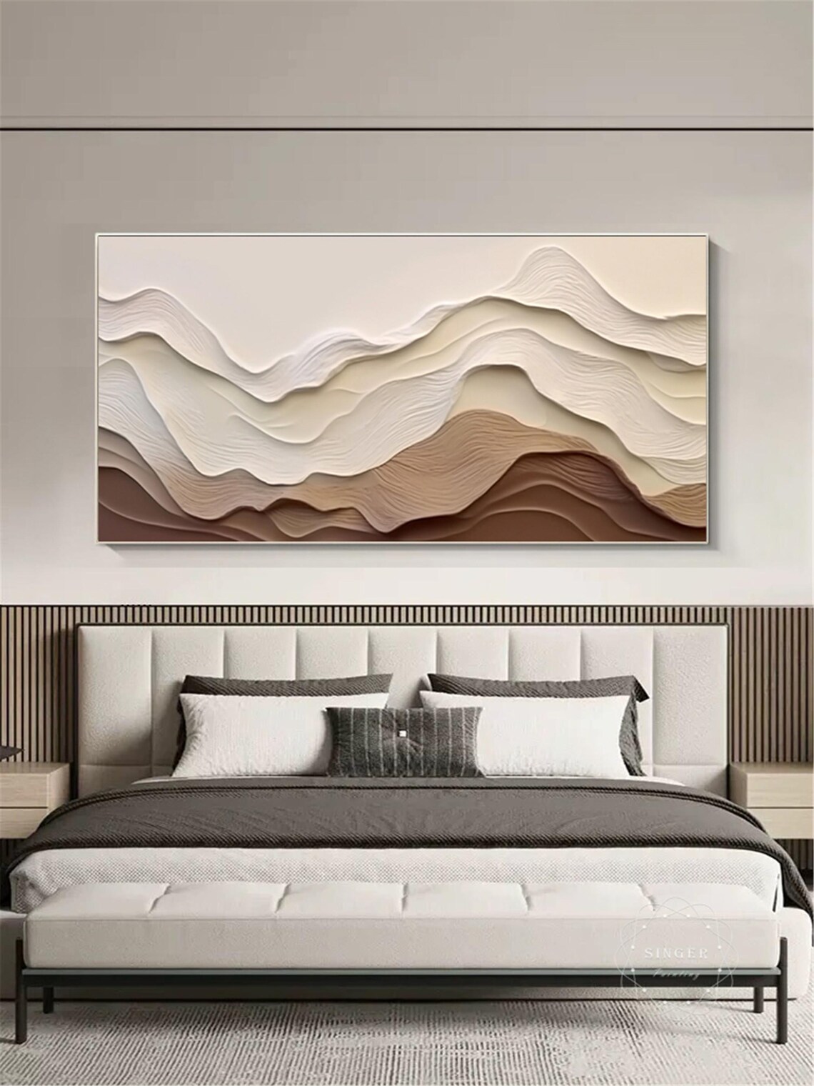 Abstract Mountain Painting, Wabi Sabi Holiday Decor - Image 2