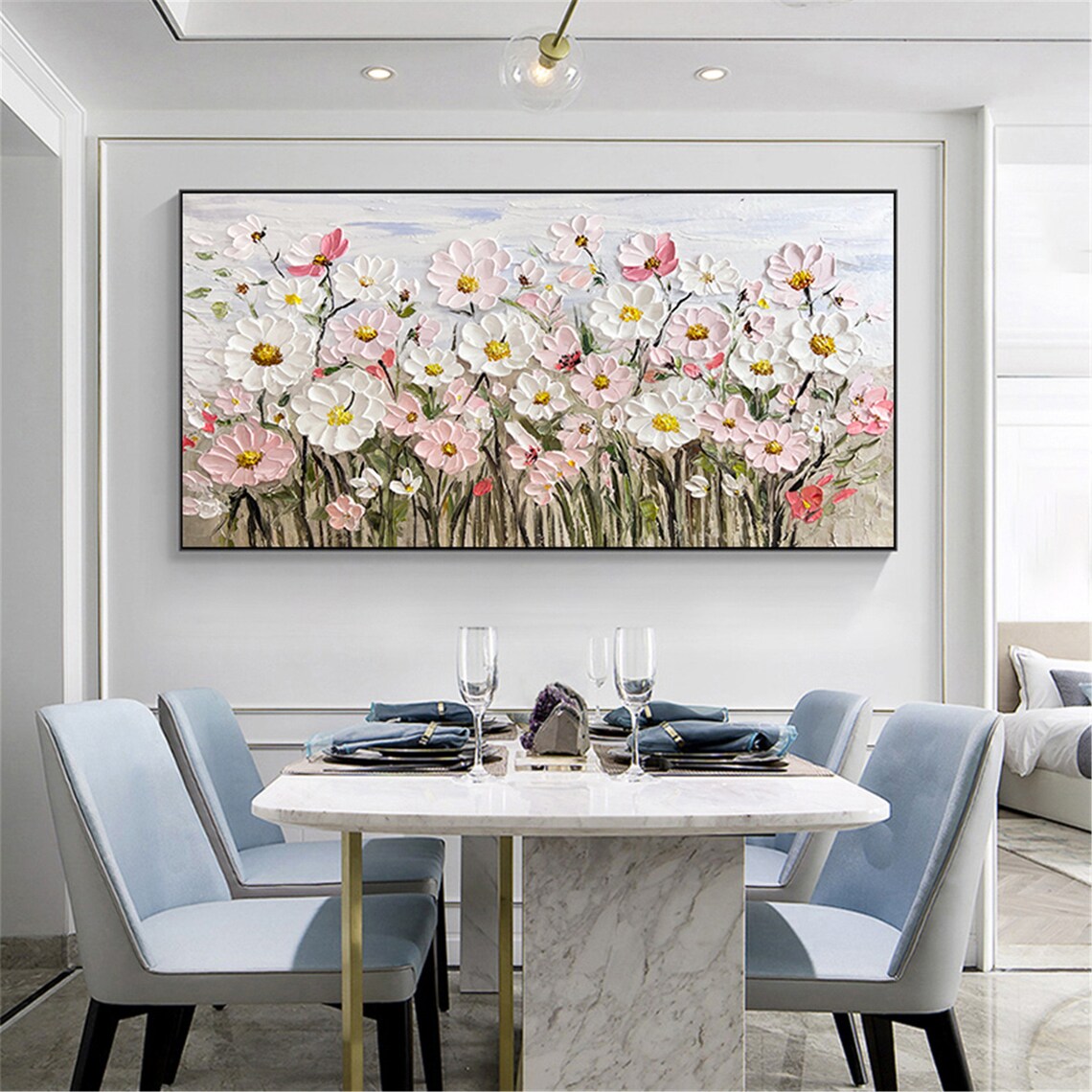 Flower Abstract Acrylic Art Print, Pink Floral Decor - Image 3