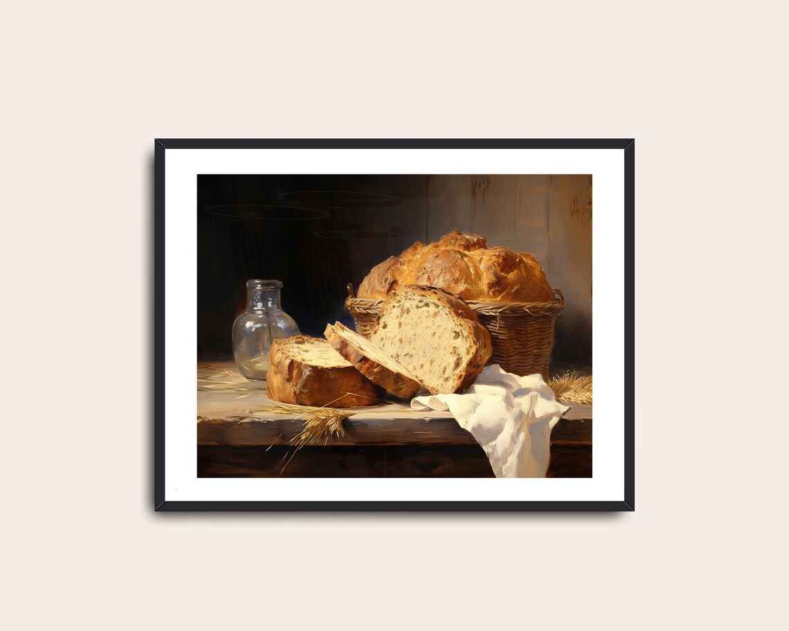 Vintage Kitchen Bread Print, Country Cooking Decor - Image 2