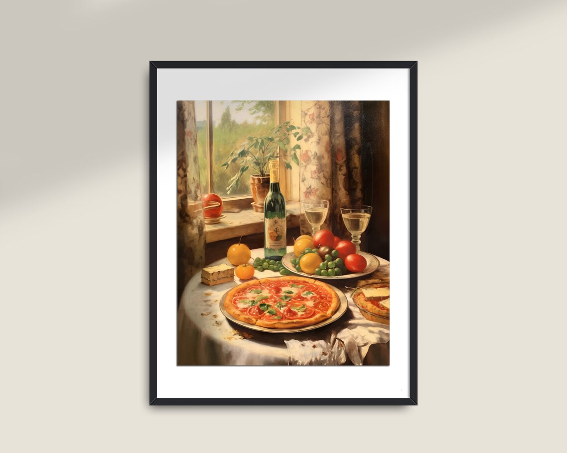 Vintage Pizza Poster, Italian Kitchen Wall Art - Image 2