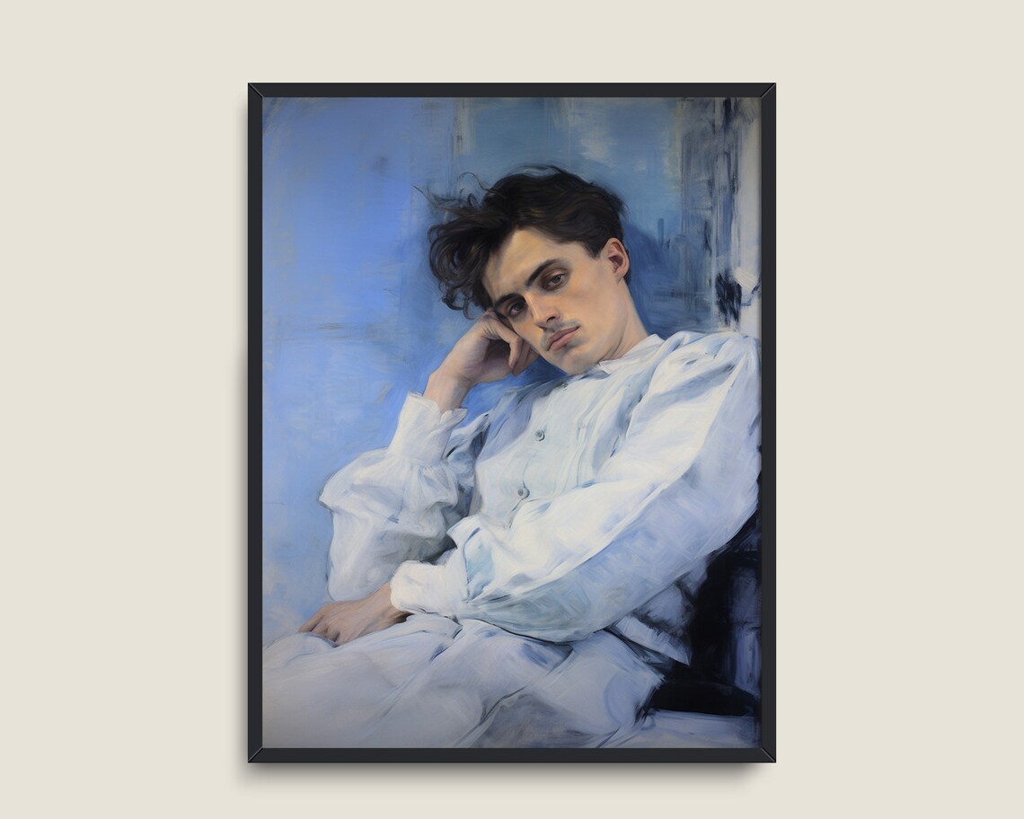 Gentleman Portrait Vintage Art Print, Dark Academia - Image 3