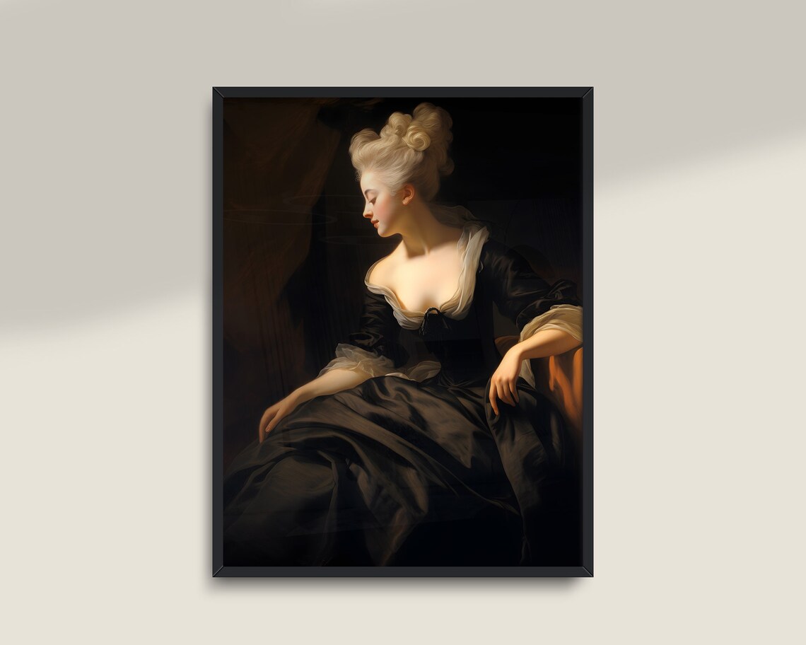 Moody Woman Portrait Art, Victorian Vintage Print - Image 3