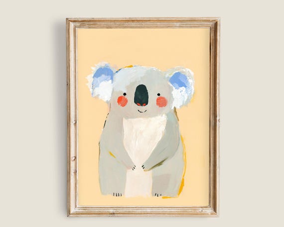 Koala Bear Art Art Kids Animal Art Cute Koala Painting Adorable Animal Fun Decor