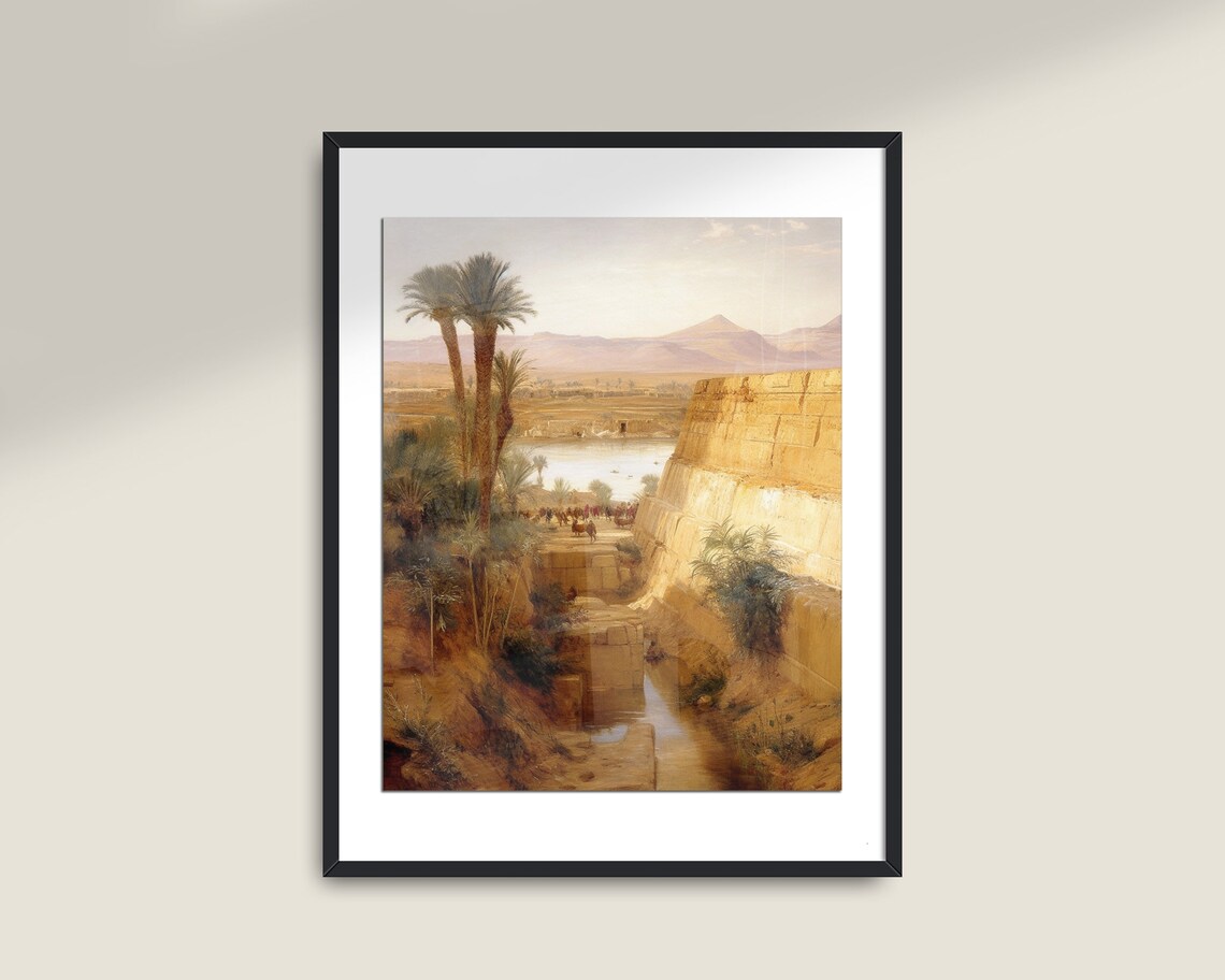 Egypt Landscape Painting, Light Academia Wall Art - Image 2