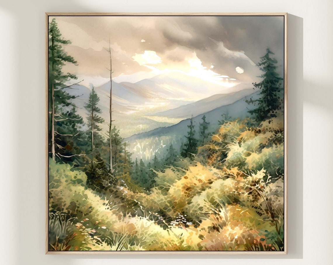 Great Smoky Mountains National Park Watercolor Painting Art Pint Smoky Mountains Poster Watercolor Art Travel Gifts Travel Poster Sm