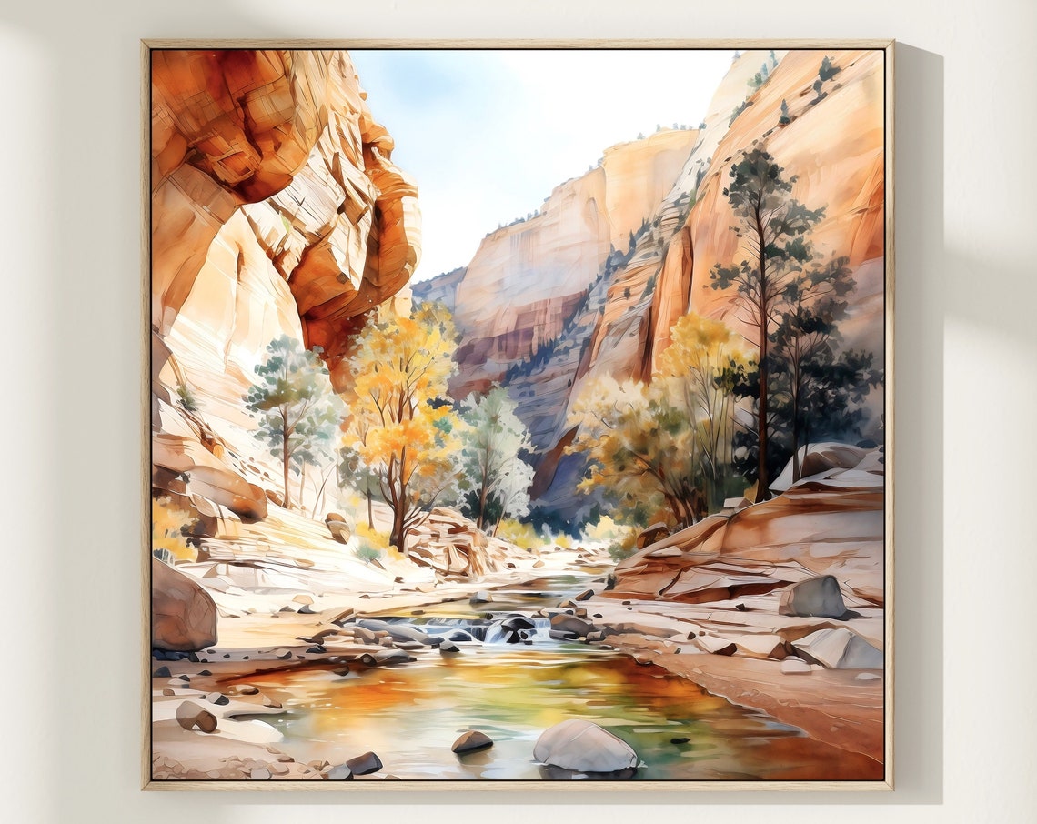 Zion Utah Travel Print Wall Art Zion National Park Travel Poster National Parks Traveler Gift Utah Travel Poster Watercolor Painting Art