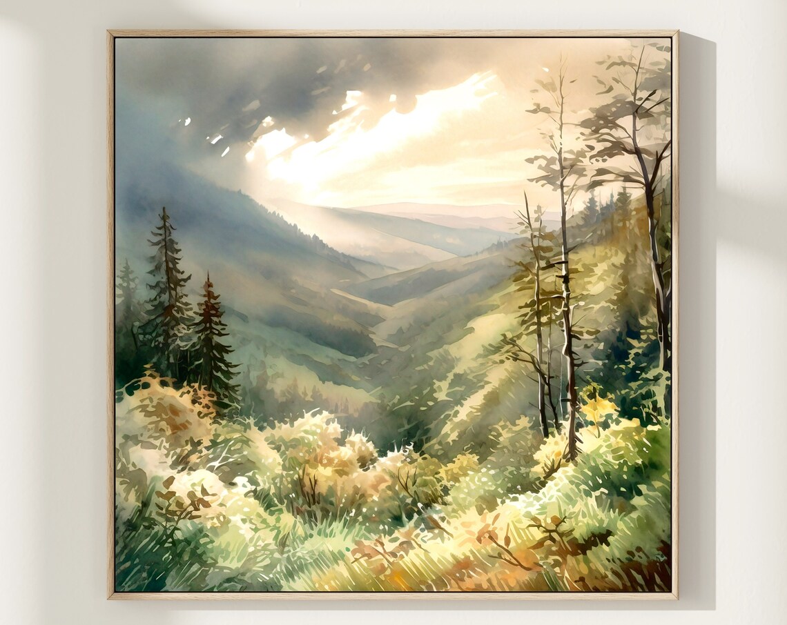 Great Smoky Mountains Watercolor Travel Poster