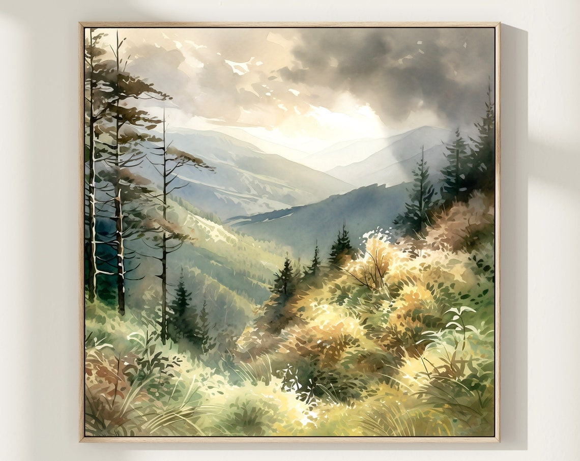 Great Smoky Mountains National Park Watercolor Painting Art Pint Smoky Mountains Poster Watercolor Art Travel Gifts Travel Poster Sm