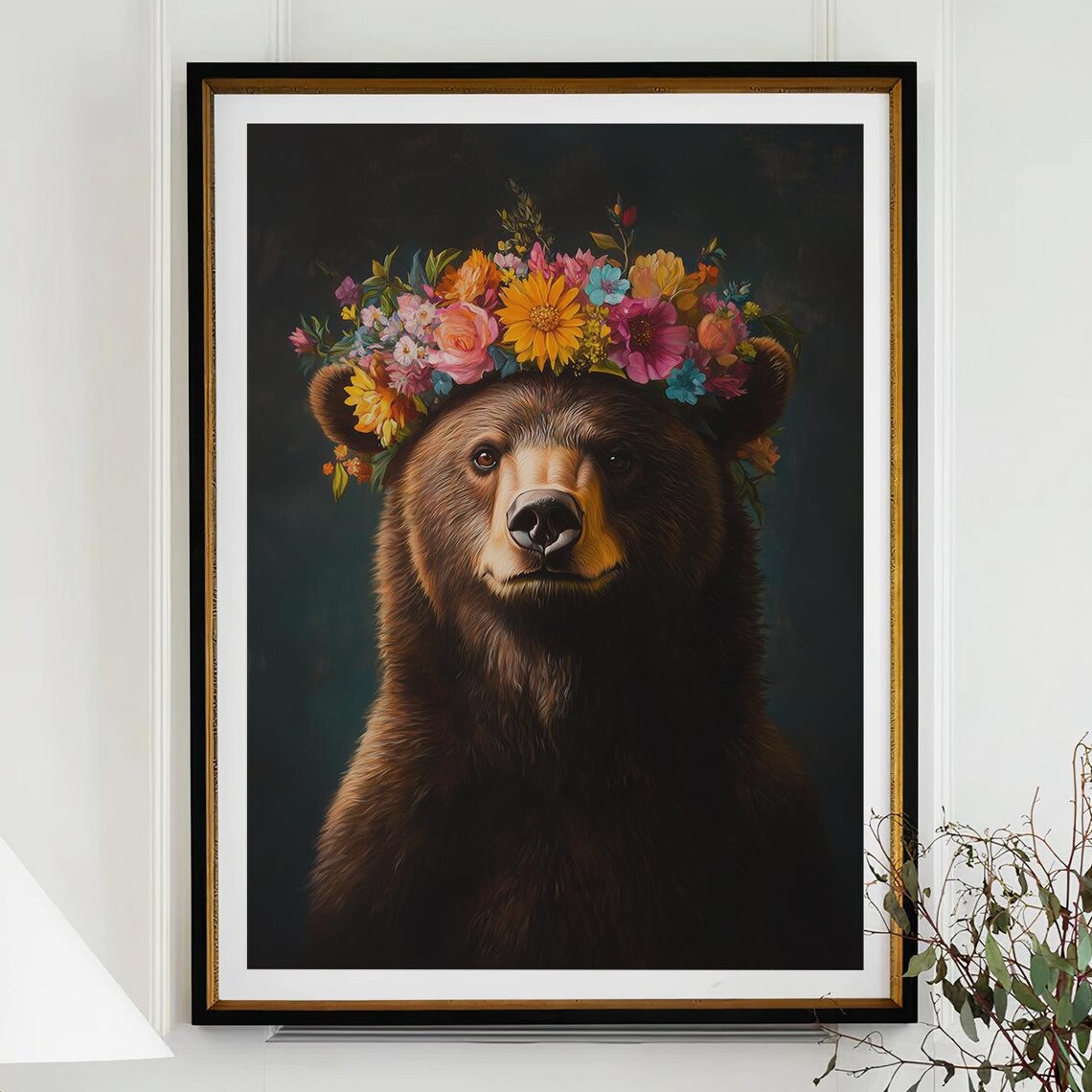 Bear Maximalist Eclectic Animal Portrait Print - Image 4