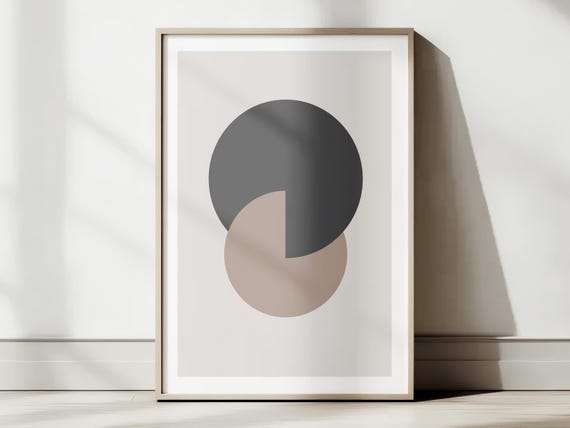 Geometric Shapes Wall Art Print Modern Mid Century Abstract Home Decor Poster