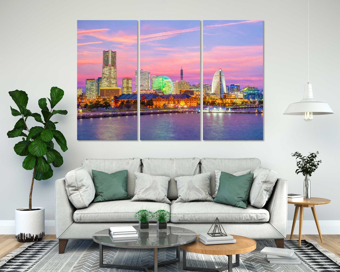 Yokohama Japan Skyline Sunset Ferris Wheel Harbor Lights Travel Poster - Image 8
