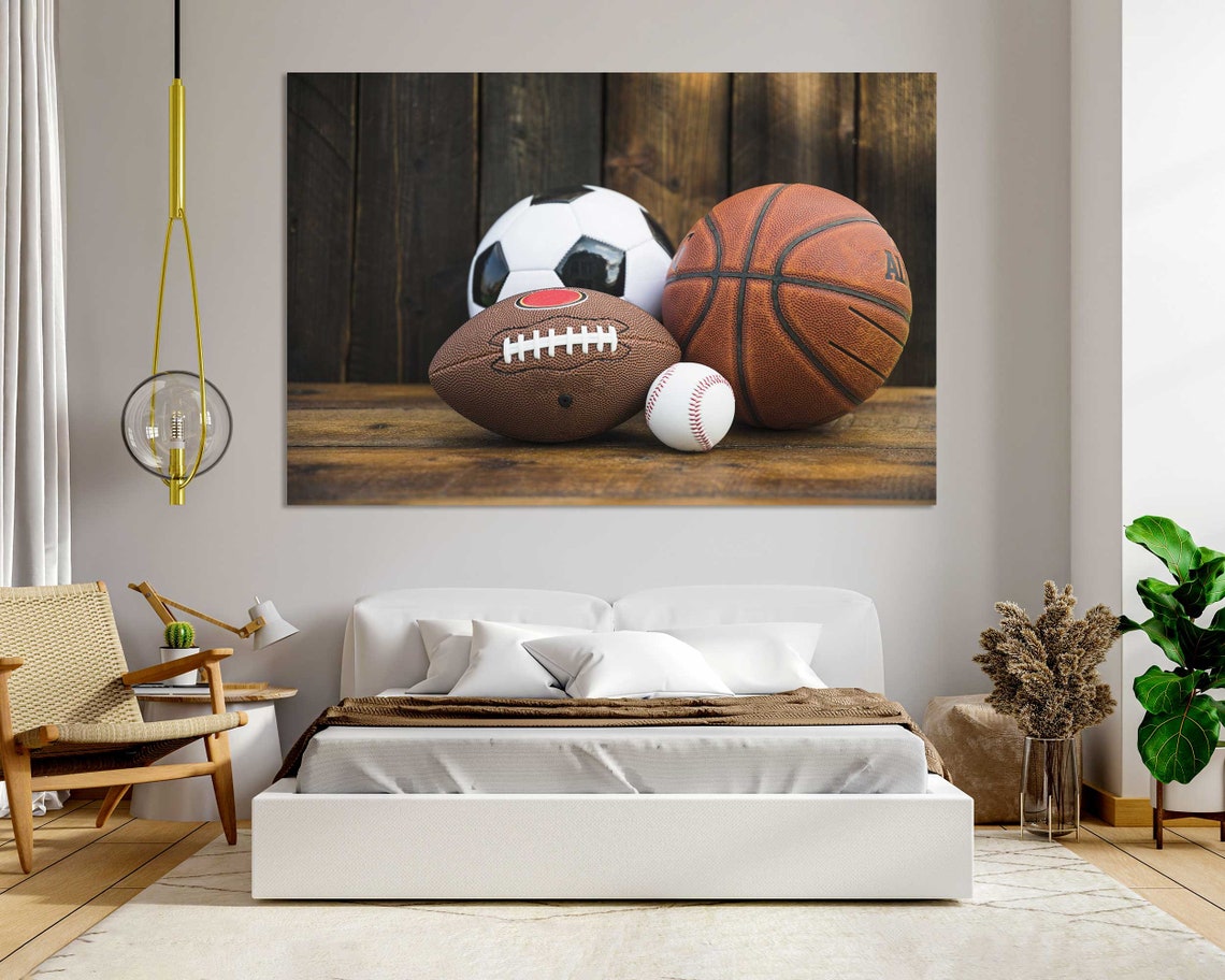 Soccer Ball Photo Print Art Baseball Home Decor For Wall Rugby Ball Large Art For Wall Basketball Ball Pictures Art On - Image 5