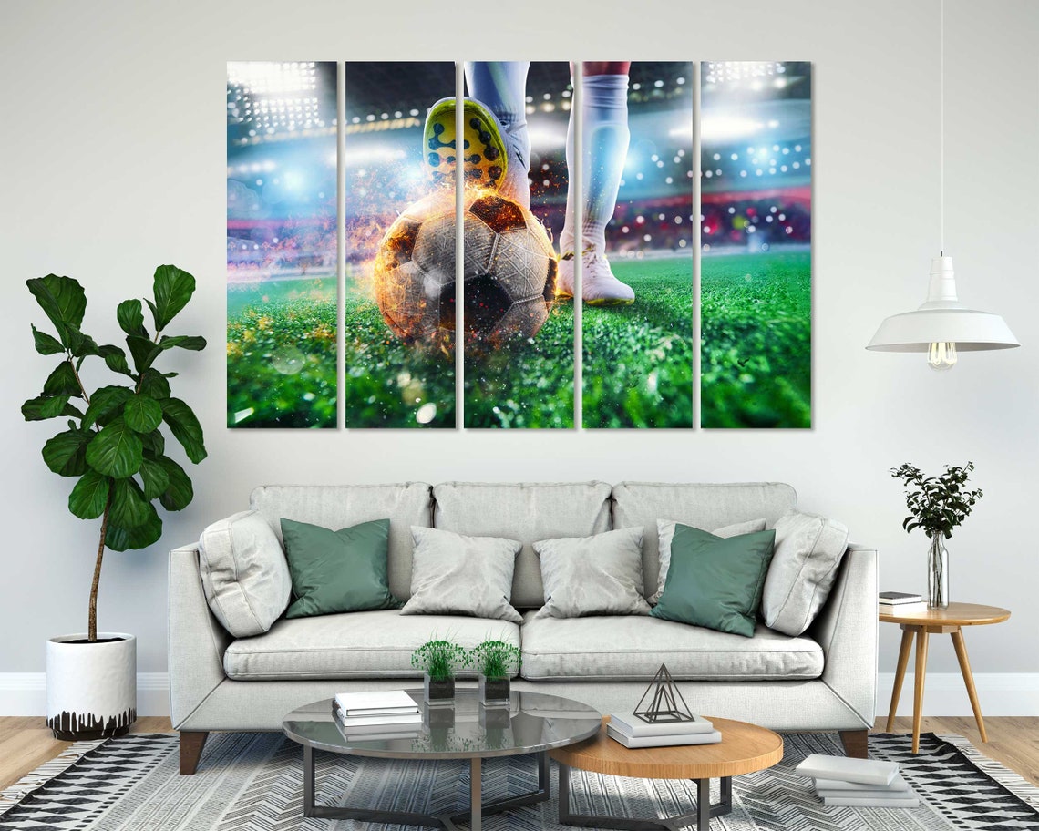 Football Art For Room Decor Football Ball Wall Art Fire Ball Original Art On Game With Ball Print Football Art For Gifts - Image 7