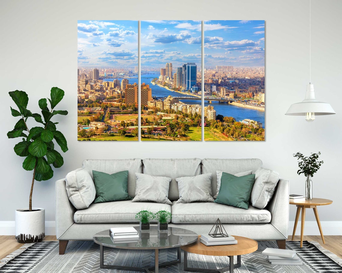 Cairo Egypt Cityscape With Nile River Panoramic View Sunny Day Poster - Image 8