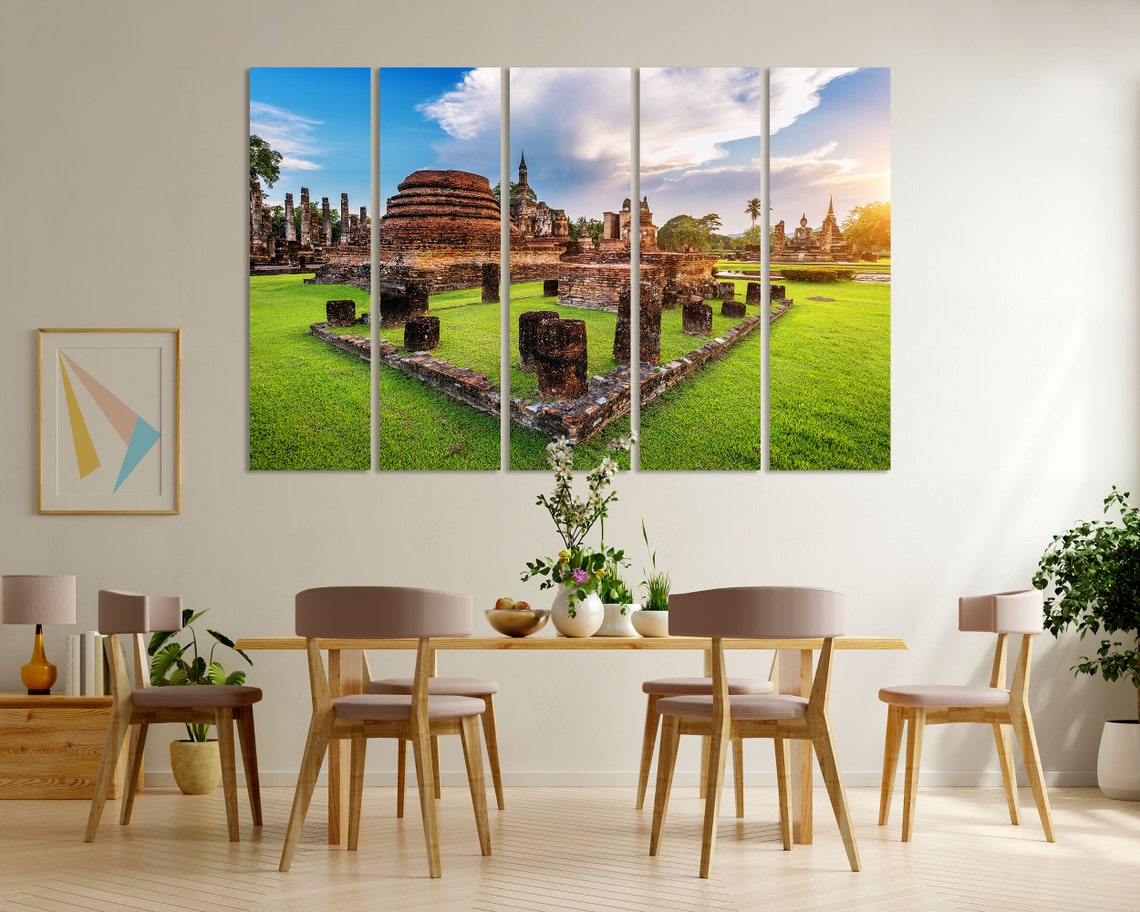 Sukhothai Historical Park Ancient Temple Ruins Sunset Thailand Poster - Image 6