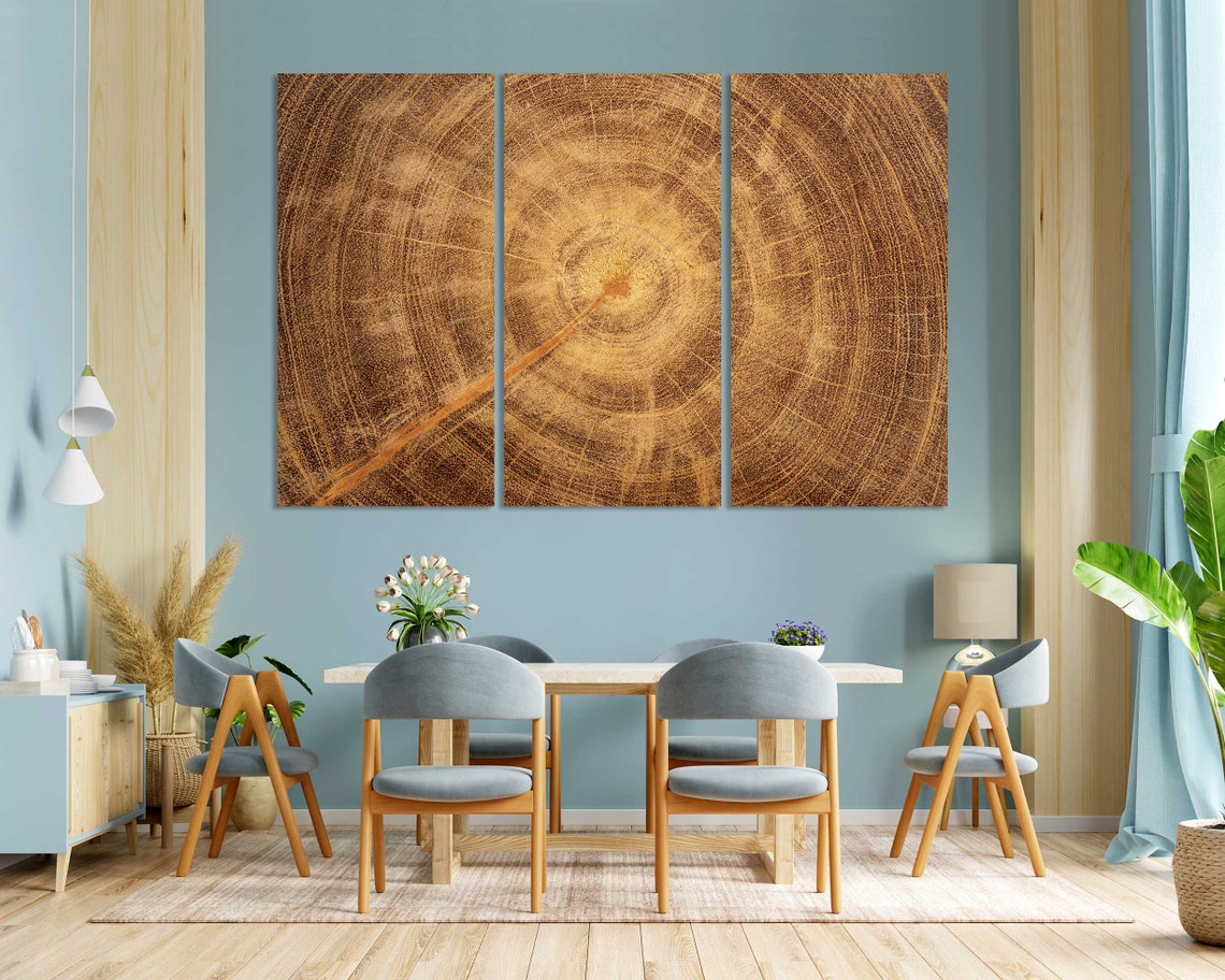 Tree Trunk Cross Section Growth Rings Rustic Wood Texture Wall Poster - Image 4