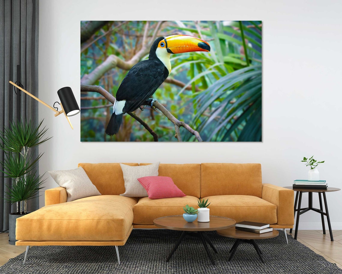 Toco Toucan On Branch Tropical Bird Orange Beak Jungle Photo Poster - Image 5