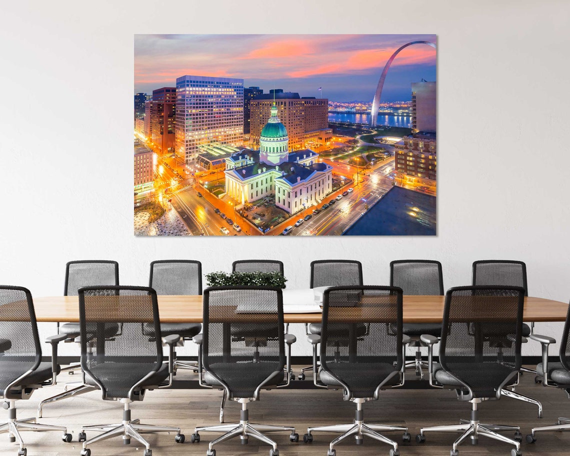 Saint Louis Missouri Downtown Dusk with Gateway Arch Skyline Poster - Image 4