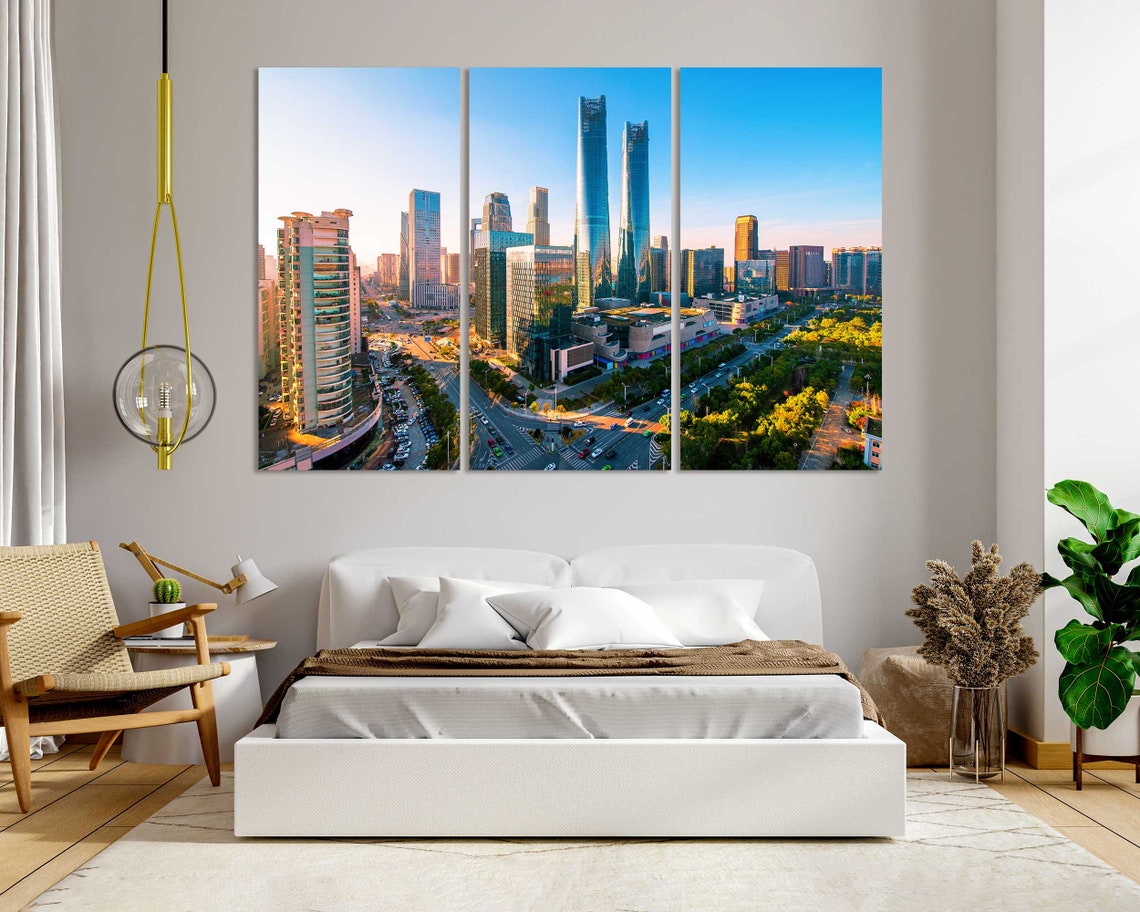 Tel Aviv Towers Printing Art On Tel Aviv At Sunset Picture Decor For Room Israel Travel Art Israel City Print Tel Aviv Modern Art