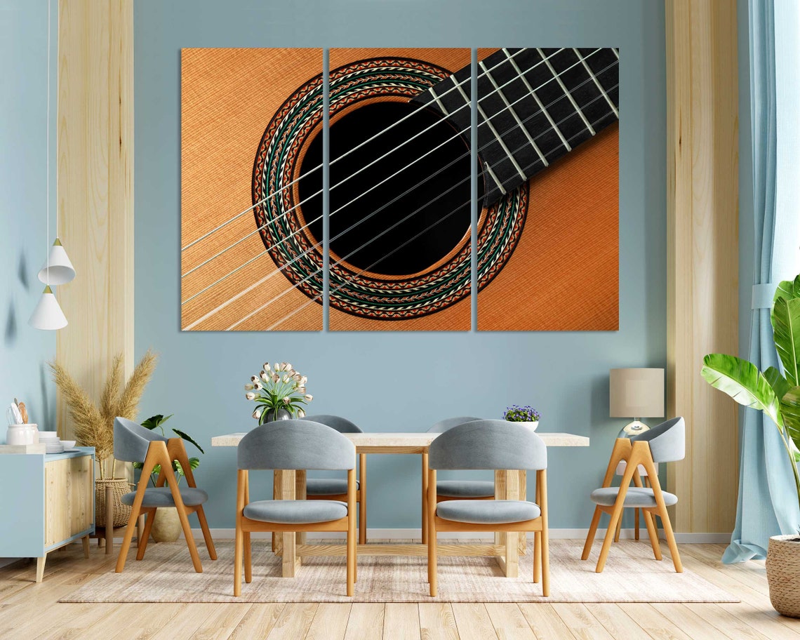Classical Guitar Sound Hole Close Up Strings Music Wall Art Poster - Image 4