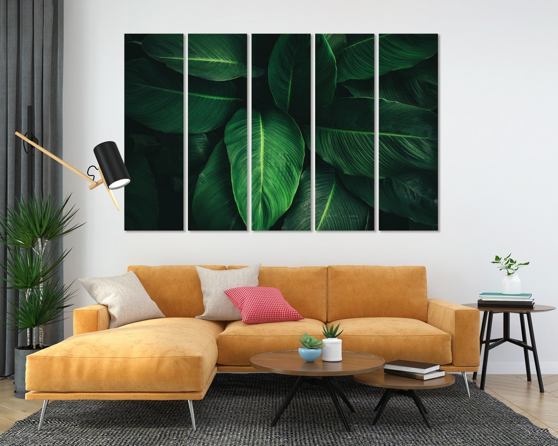 Giant Tropical Green Leaves Bold Botanical Close Up Nature Poster - Image 5