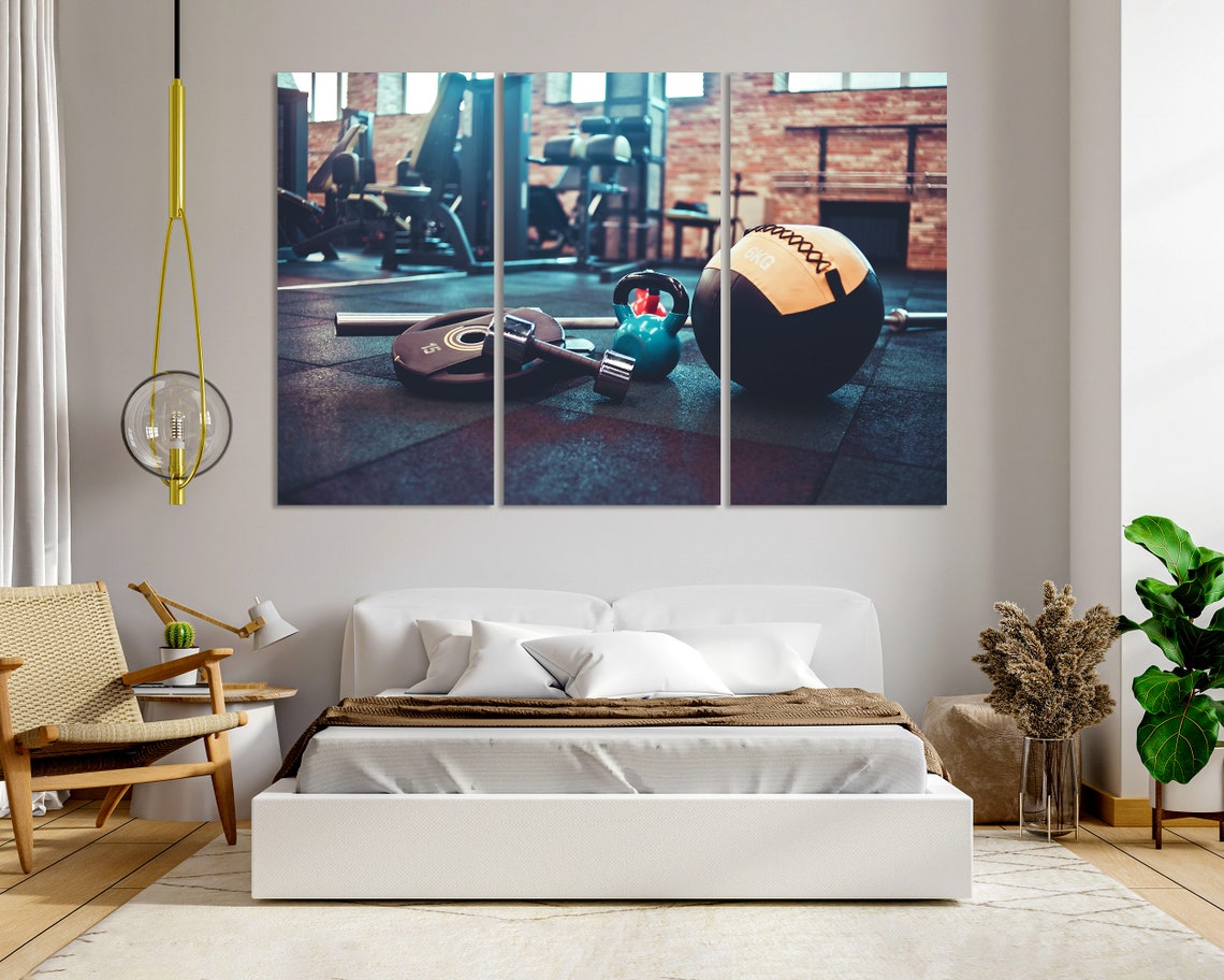 Sports Equipment For Gym Pictures Print On Motivational Art For Wall Workout Art Decor For Wall Powerlifting Art Gift Fitness Art - Image 5