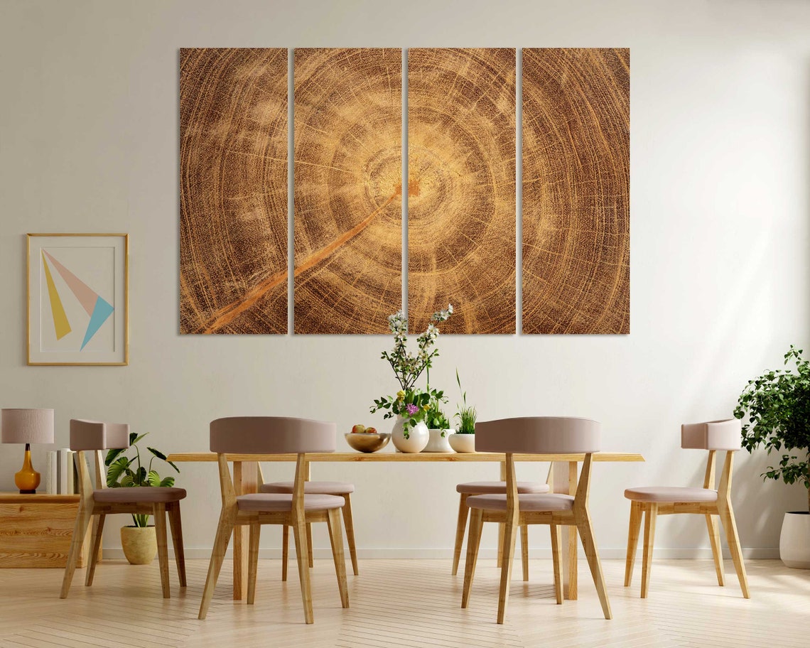 Tree Trunk Cross Section Growth Rings Rustic Wood Texture Wall Poster - Image 7