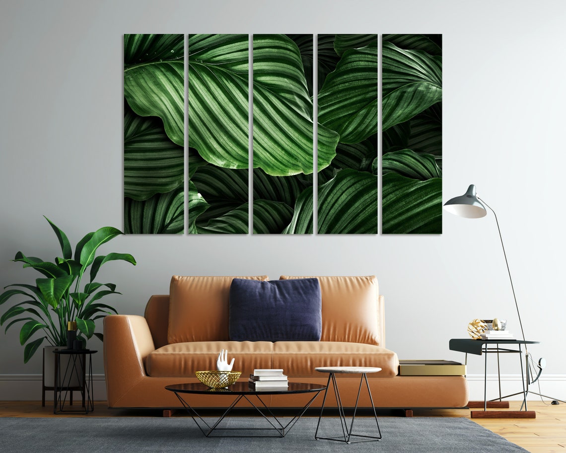Calathea Striped Green Leaves Close Up Elegant Botanical Art Poster - Image 7