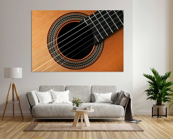 Classical Guitar Sound Hole Close Up Strings Music Wall Art Poster
