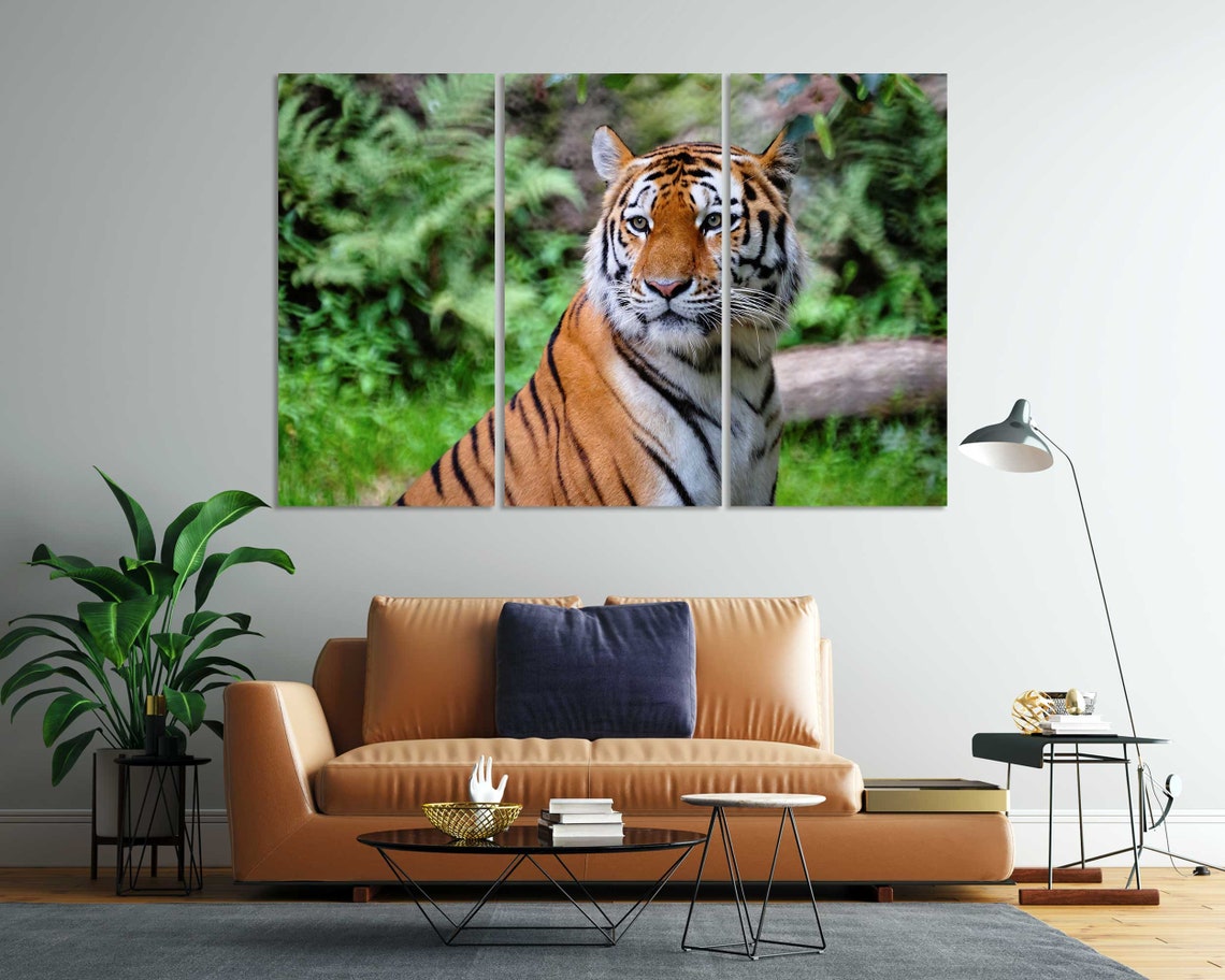 Majestic Tiger Portrait Green Jungle Background Big Cat Nature Poster - Image 7
