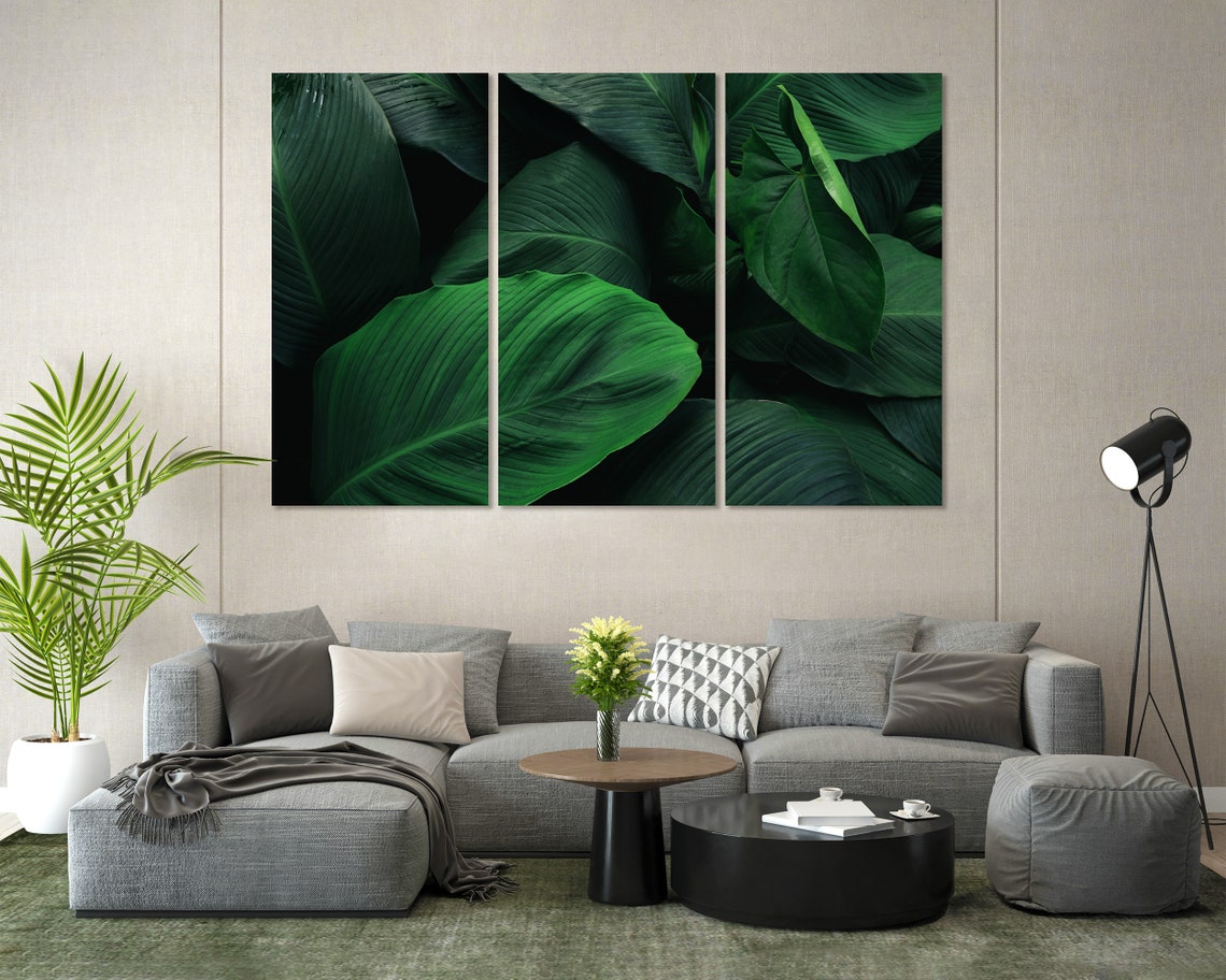 Lush Green Tropical Leaves Close Up Vibrant Botanical Art Poster - Image 2