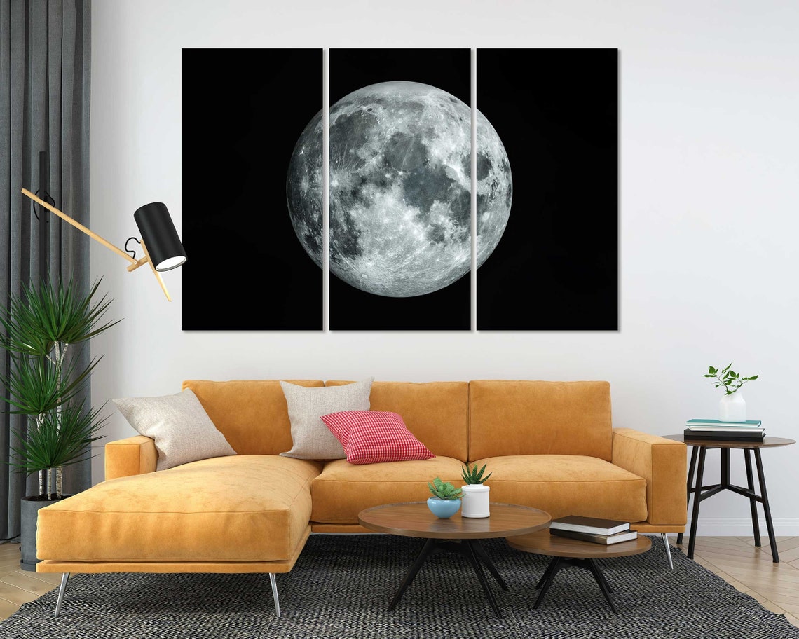 Full Moon Close Up Crater Detail Night Sky Lunar Surface Art Poster - Image 4