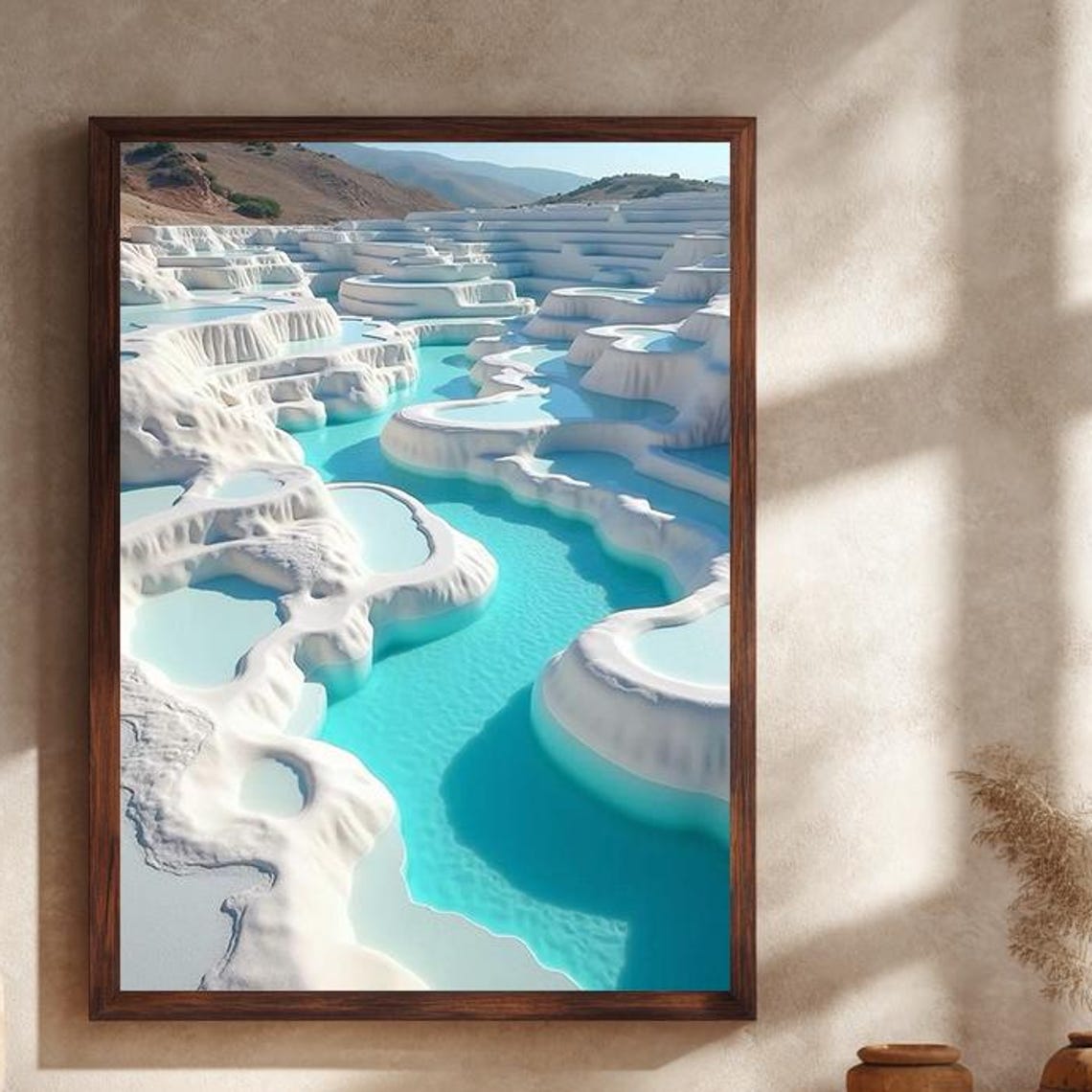 Pamukkale Travertine Pools Turquoise Thermal Terraces Nature Poster
