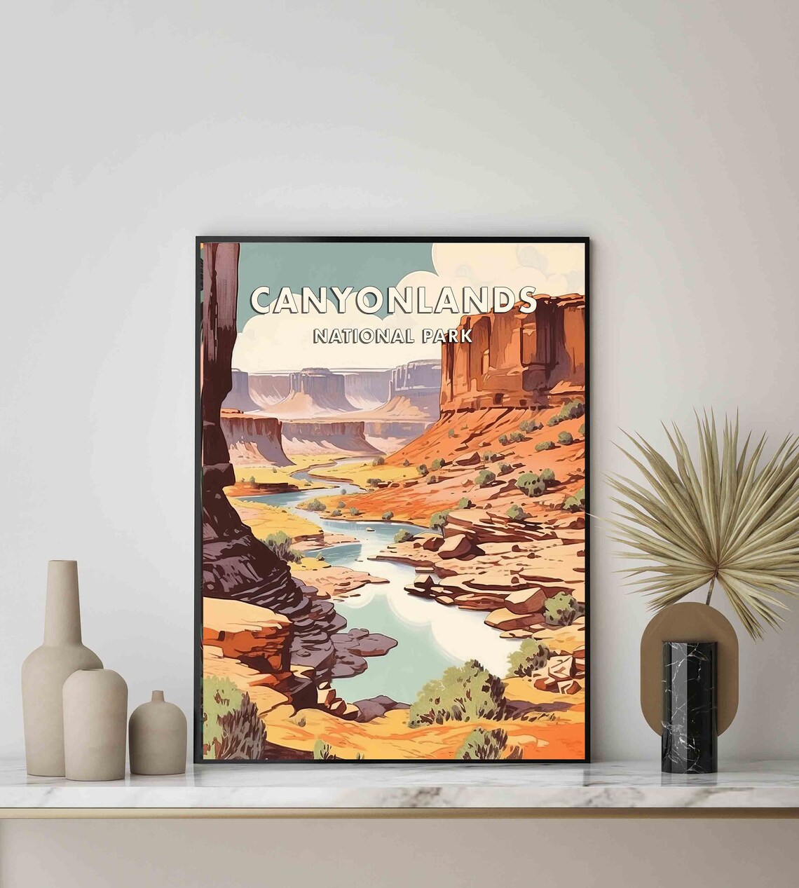 Canyonlands National Park Retro Red Rock Desert Travel Poster - Image 3