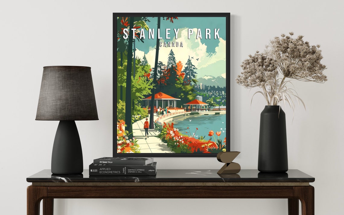 Stanley Park Canada Seawall Path Gardens and Waterfront Poster - Image 2
