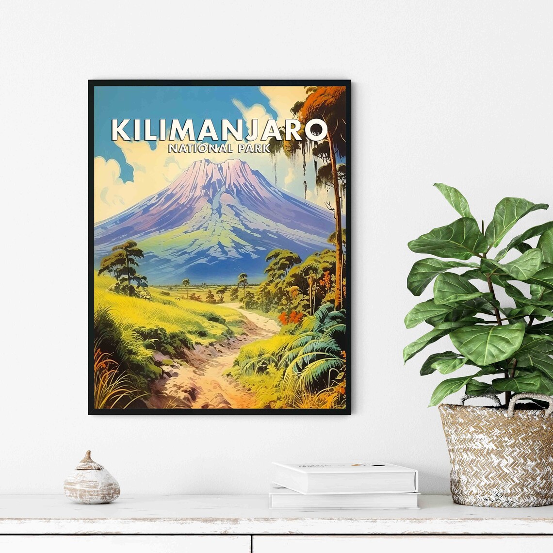 Kilimanjaro National Park Snowcapped Peak Trail Vintage Poster - Image 3