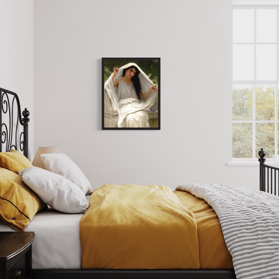 The Veil 1898 Bouguereau Woman in White Robes Classic Art Poster - Image 2