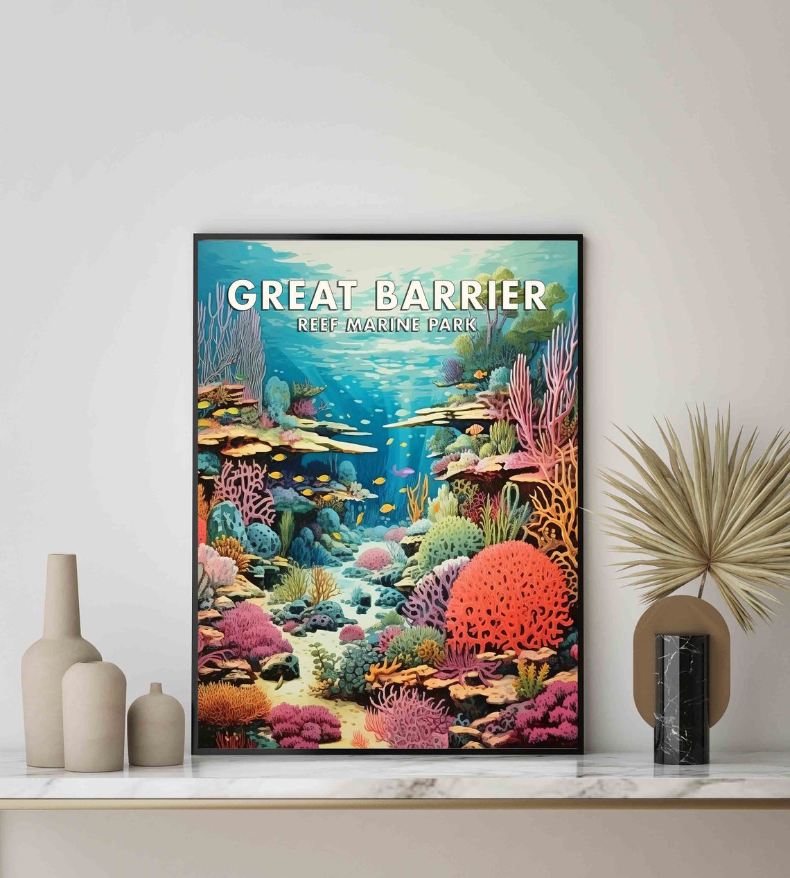 Great Barrier Reef Coral Gardens Underwater Marine Park Travel Poster - Image 2