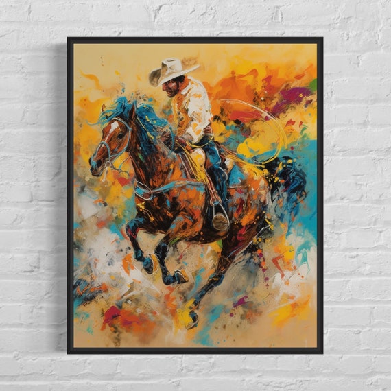 Rodeo Abstract Painting Art Print Colorful Abstract Wall Art Poster