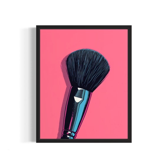 Makeup Brush Pop Art Poster Art Print Vintage Retro Painting Wall Art Decor